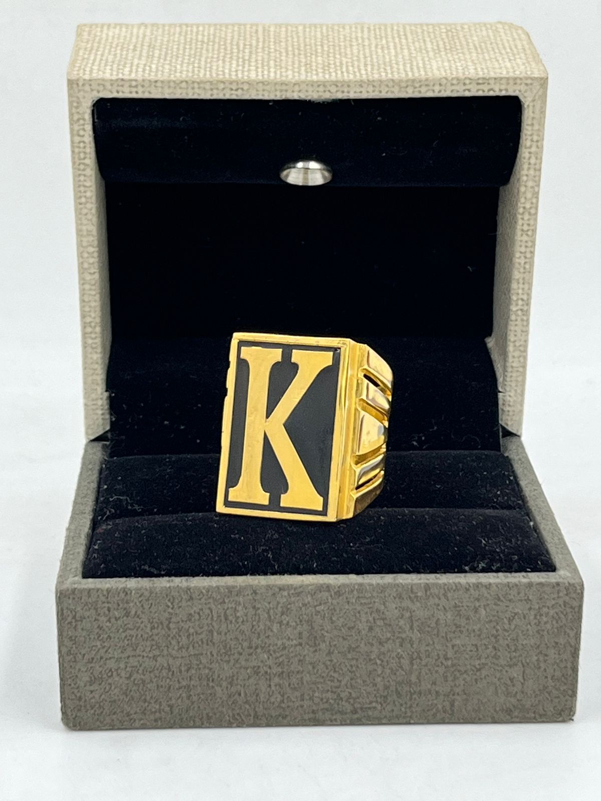Buy Handmade 14K Gold Letter Ring, Dainty Custom Letter Ring, 14K Real Gold  Sparkly Letter Ring, Christmas Gift, Halloween Gold Ring Online in India -  Etsy